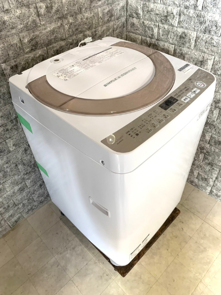 ☆動作良好☆SHARP シャープ 全自動洗濯機 es-ks70u-n 7kg☆2019年製☆
