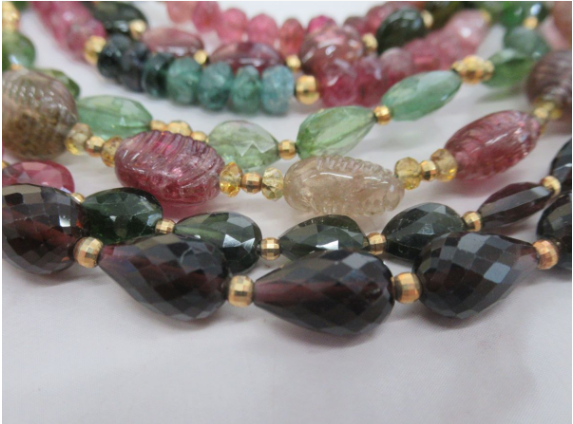 【買取実績】大阪府交野市 トルマリン ネックレス・ブレスレット 7本セット（金具K18刻印）総重量約95g - 2