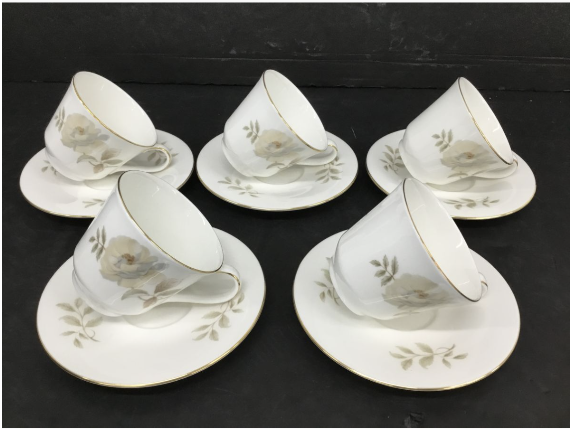 【買取実績】Royal Doulton（ロイヤルドルトン） YORKSHIRE ROSE（ヨークシャーローズ） カップ＆ソーサー 5客セット 元箱付き - 2