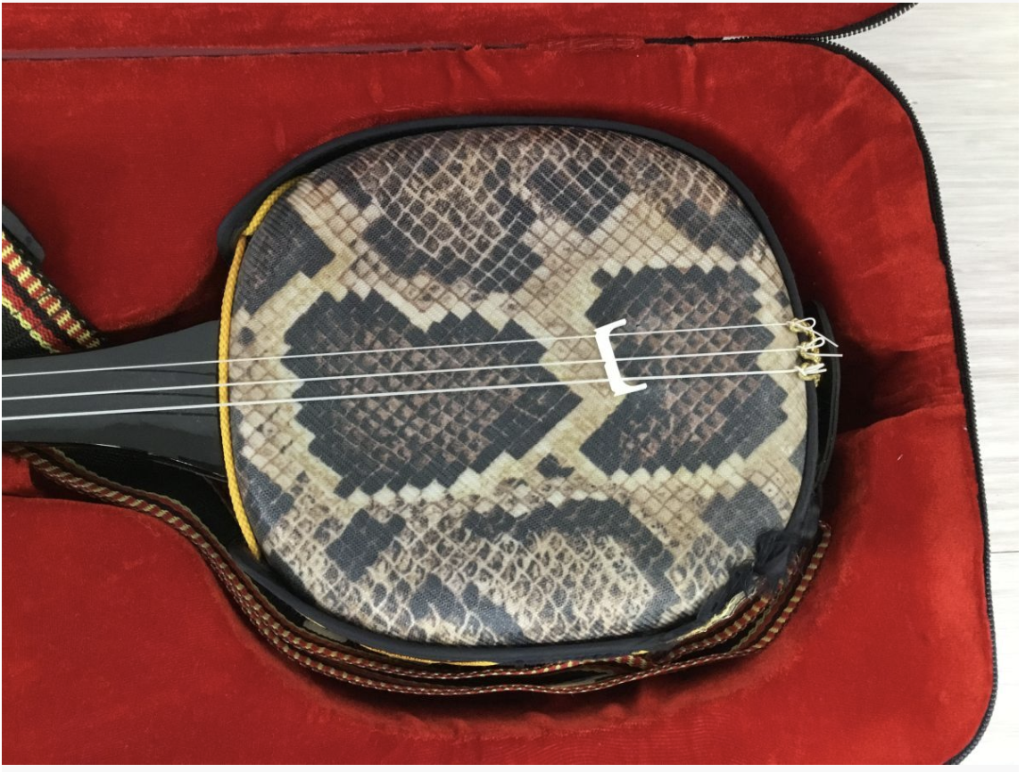 【台東区 買取実績】沖縄三線 蛇柄 三味線 ケース付き（中古品）をお買取しました｜和楽器・民族楽器高価買取ならカイトル - 4